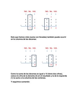.......
 
  
Esto que hemos visto (suma con llevadas) también puede ocurrir 
en la columna de las decenas:  
  
.......