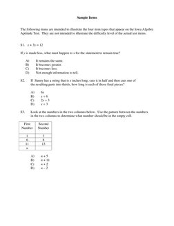Iowa Algebra Aptitude Test Overview | PDF