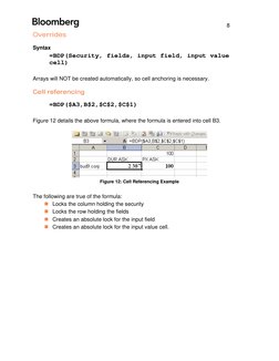 Bloomberg API Manual | PDF | Parameter (Computer Programming) | Spreadsheet