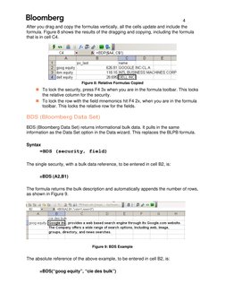 Bloomberg API Manual | PDF | Parameter (Computer Programming) | Spreadsheet