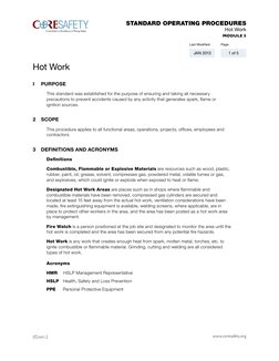 Hot Work Safety Procedures and Guidelines | PDF | Welding | Construction