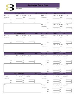 Defensive Play Call Sheet Template | PDF | College Football Seasons ...