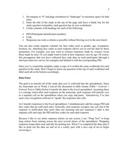 Excel Guide for Qualitative Data Analysis | PDF | Qualitative Research ...