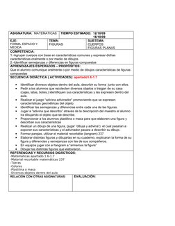 Planeación Matemáticas Primer Grado | PDF | Salón de clases | Evaluación