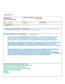 Planeación Matemáticas Primer Grado | PDF | Salón de clases | Evaluación