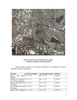 Vista aérea del la zona del Pueblo de Los Reyes,
Los Reyes Iztacala y San Juan Iztacala
Algunos puntos tomados en las iglesia
