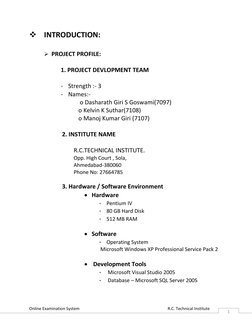 Online Examination System                                                                                      R.C. Technical