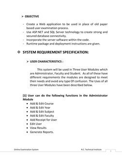 Online Examination System                                                                                      R.C. Technical