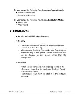 Online Examination System                                                                                      R.C. Technical