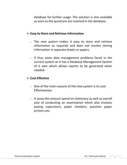 Online Examination System                                                                                      R.C. Technical