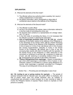 EXPLANATION:
A. What are the elements of the first mode?
1) The offender without any authority enters a warship, fort, naval
