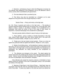 1.  Elements:  (a) Existence of war in which the Philippines is involved; (b)
The offender owes allegiance to the Philippines