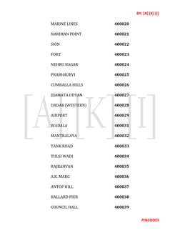 Mumbai and Navi Mumbai Pincode List | PDF | Mumbai