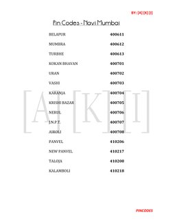 Mumbai and Navi Mumbai Pincode List | PDF | Mumbai