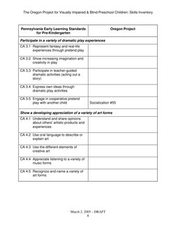 Oregon Project Pdf Oregon Skills Inventory for Visually Impaired | PDF | Visual Impairment ...