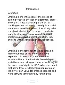 introduction about cigarette smoking Dangers and Effects of | PDF | Smoking Understanding Smoking and Its Effects