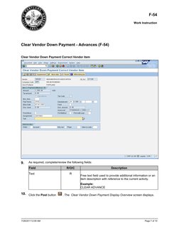 Clear Vendor Down Payment Process (F-54) | PDF | Invoice | Payments