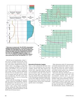 48
Oilfield Review
With the top set of perforations—Zone 1—
the picture changed dramatically. Here,
more than half of the pro