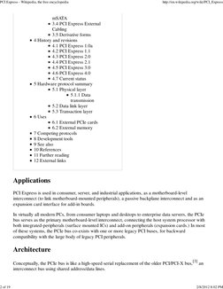 mSATA
3.4 PCI Express External
Cabling
3.5 Derivative forms
4 History and revisions
4.1 PCI Express 1.0a
4.2 PCI Express 1.1