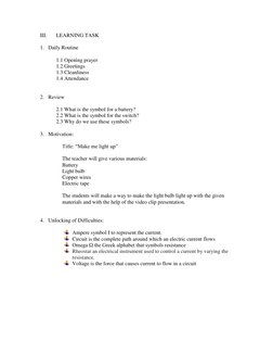 Series and Parallel Circuits Lesson Plan | PDF | Series And Parallel ...