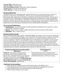 Renaissance Art Lesson for 9th Grade | PDF | Renaissance Art | Renaissance