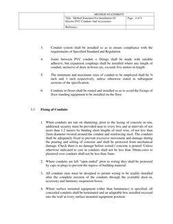 PVC Conduit Installation Method Statement | PDF | Electrical Wiring ...