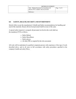 Method Statement PVC Conduit Installation | PDF | Electrical Wiring ...