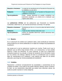 Programa de Licenciatura para Profesores sin Título Pedagógico en Lengua Extranjera 
 
Estadística aplicada a la Educación