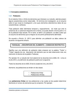 Programa de Licenciatura para Profesores sin Título Pedagógico en Lengua Extranjera 
 
Estadística aplicada a la Educación