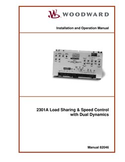 Installation and Operation Manual 
 
 
 
 
 
 
 
 
 
 
 
 
 
 
 
 
 
 
 
 
 
 
 
 
 
 
 
 
 
2301A Load Sharing & S