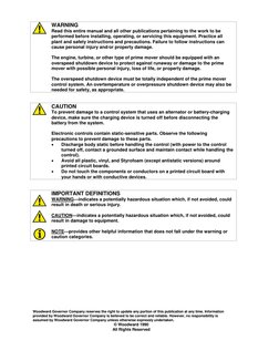 WARNING 
Read this entire manual and all other publications pertaining to the work to be 
performed before installing, op