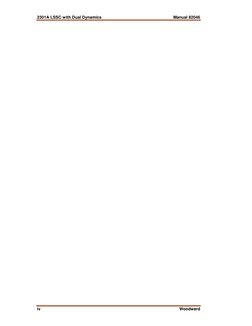 2301A LSSC with Dual Dynamics 
Manual 82046 
 
 
 
iv 
Woodward 
 
