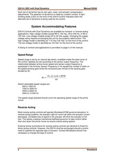 2301A LSSC with Dual Dynamics 
Manual 82046 
 
 
 
2 
Woodward 
Each set of dynamics has its own gain, reset, and actuator co