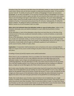 Procedure Code, the suits have to be filed where the defendant resides or cause of action wholly or 
in part arises. Money su
