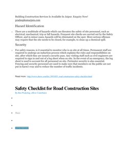 Building Construction Services Is Available In Jaipur. Enquiry Now! 
pradeepkumarjain.com 
Hazard Identificatio (http://www.g