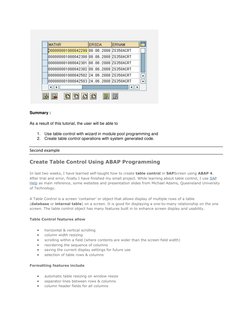 Table Control Wizard in ABAP Module Pool | PDF | Sql | Databases