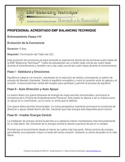 © Derechos de reproducción 2005-2011. Energy Extension Inc. Todos los Derechos Reservados. www.emfworldwide.com 
 
PROFES