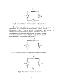 Fig. 4.- Conexión del amperímetro en el circuito bajo medición 
 
Otro   factor   que   d
