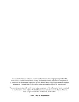 The information disclosed herein is considered confidential and/or proprietary to PoolPak 
International. Neither this docume