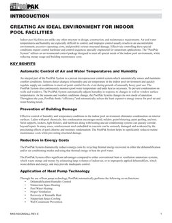 MK5-ASIOMSALL REV E
Pool
Pool
Inter national
1
INTRODUCTION
CREATING AN IDEAL ENVIRONMENT FOR INDOOR 
POOL FACILITIES
Indo