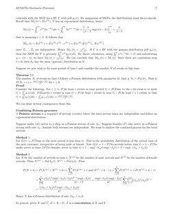 ECM3724 Stochastic Processes
7
coincides with the MGF for a RV Y with pdf gn(t). By uniqueness of MGFs, the distributions mus