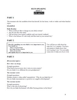IELTS Speaking Tests Overview | PDF | Language Arts & Discipline