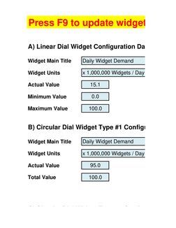 Press F9 to update widgets with 
Widget Main Title
Daily Widget Demand
Widget Units
x 1,000,000 Widgets / Day
Actual Value
15