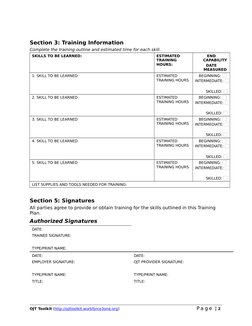 OJT Training Plan Template | PDF | Cognition | Learning