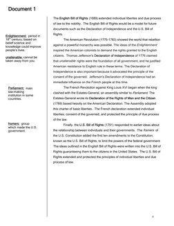 Document 1 
 
 
 
 
 
 
 
 
 
 
 
 
 
 
 
 
 
 
 
 
 
 
 
 
 
 
 
 
 
 
 
 
 
 
 
The English Bill of Rights (1689) extended