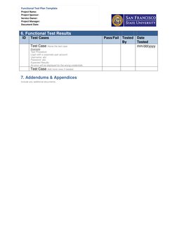 Functional Test Plan Template | PDF