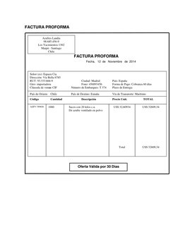 FACTURA PROFORMA 
 
 
 
 
 
 
 
 
 
 
 
 
 
       FACTURA PROFORMA  
                             Fecha,   12  de   Noviem