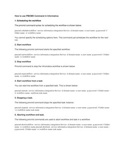Pmcmd Using PMCMD Commands in Informatica | PDF | Teaching Methods ...