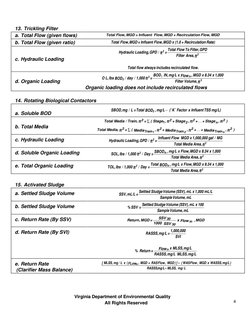 Virginia Department of Environmental Quality 
All Rights Reserved 
 
4 
 
 
13. Trickling Filter 
 
a. Total Flow (given flow