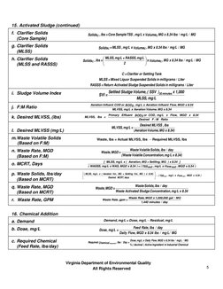 Virginia Department of Environmental Quality 
All Rights Reserved 
 
5 
 
 
15 . Activated Sludge (continued) 
 
f.  Clarifie